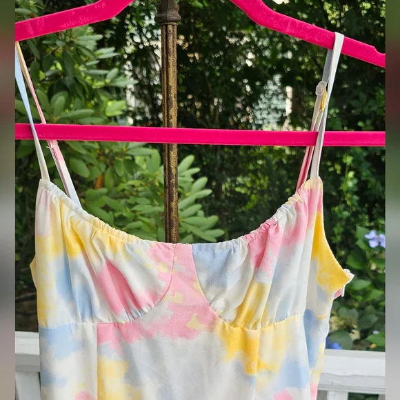 Multicolor Asymmetrical Spaghetti Strap Dress - Picture 12 of 16